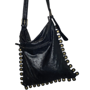 Vintage Studded Black Hobo Bag