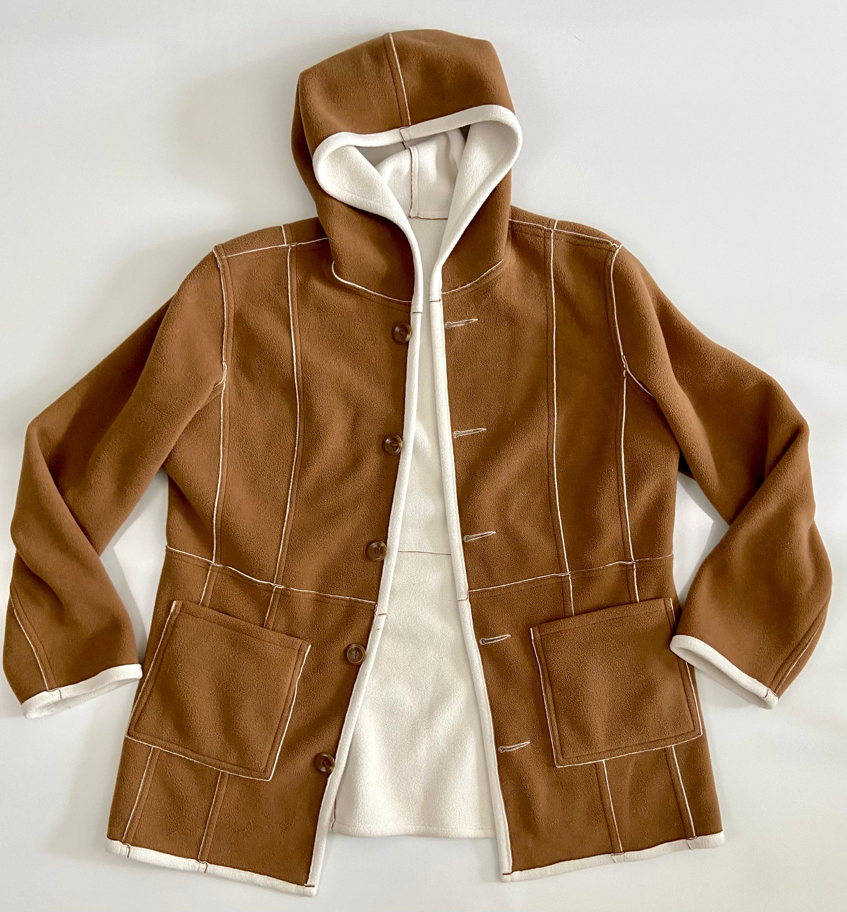 Reversible fleece coat jacket