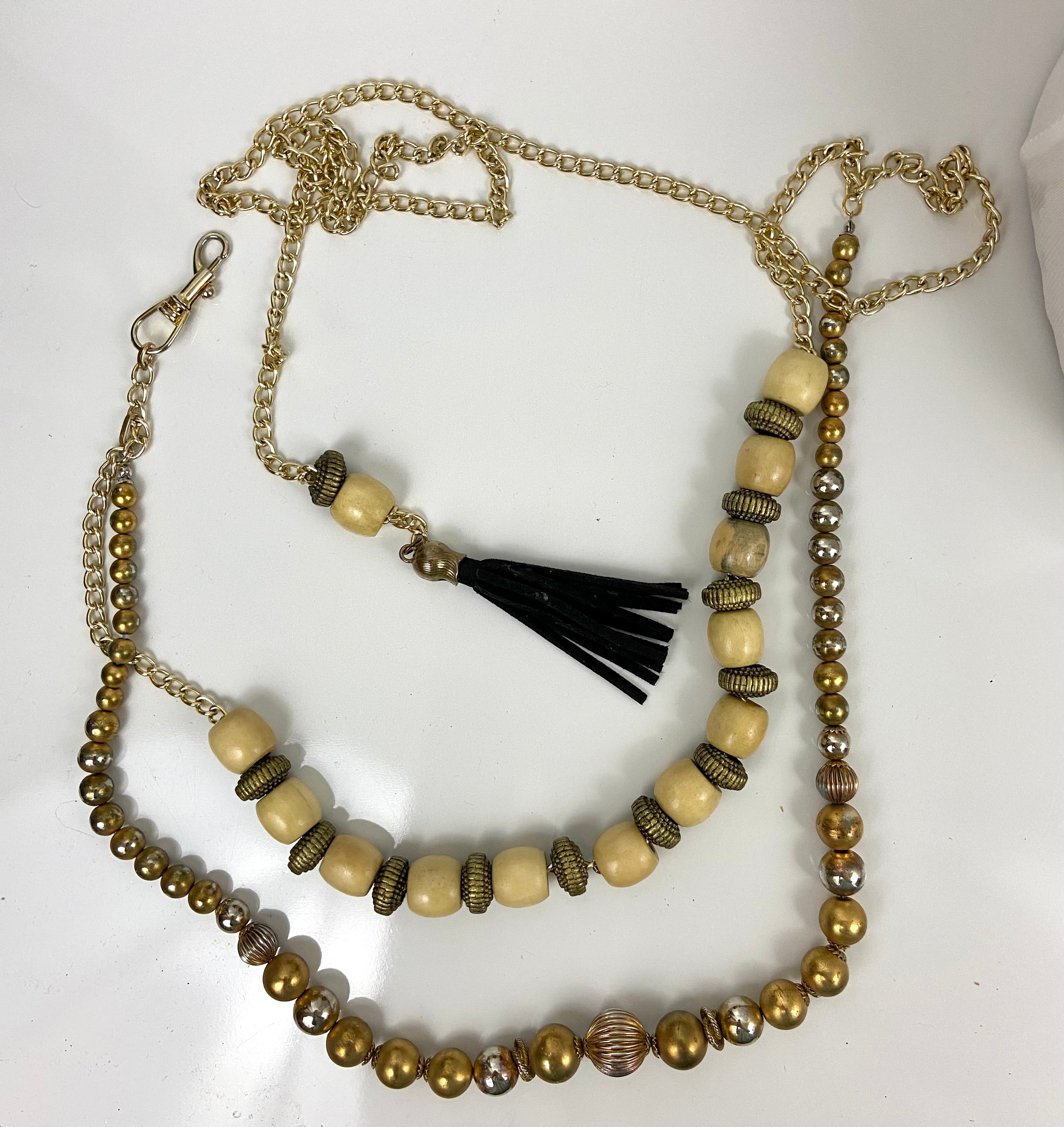 Layered waist beads belt