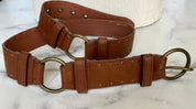 Leather brown waist belt