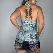 Aquamarine Sequin Halter Top (M)