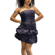 Vintage 90s Purple Bandeau Balloon Dress (XS)
