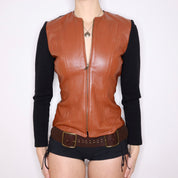 90s LILLIE RUBIN Cognac Leather Jacket (S)