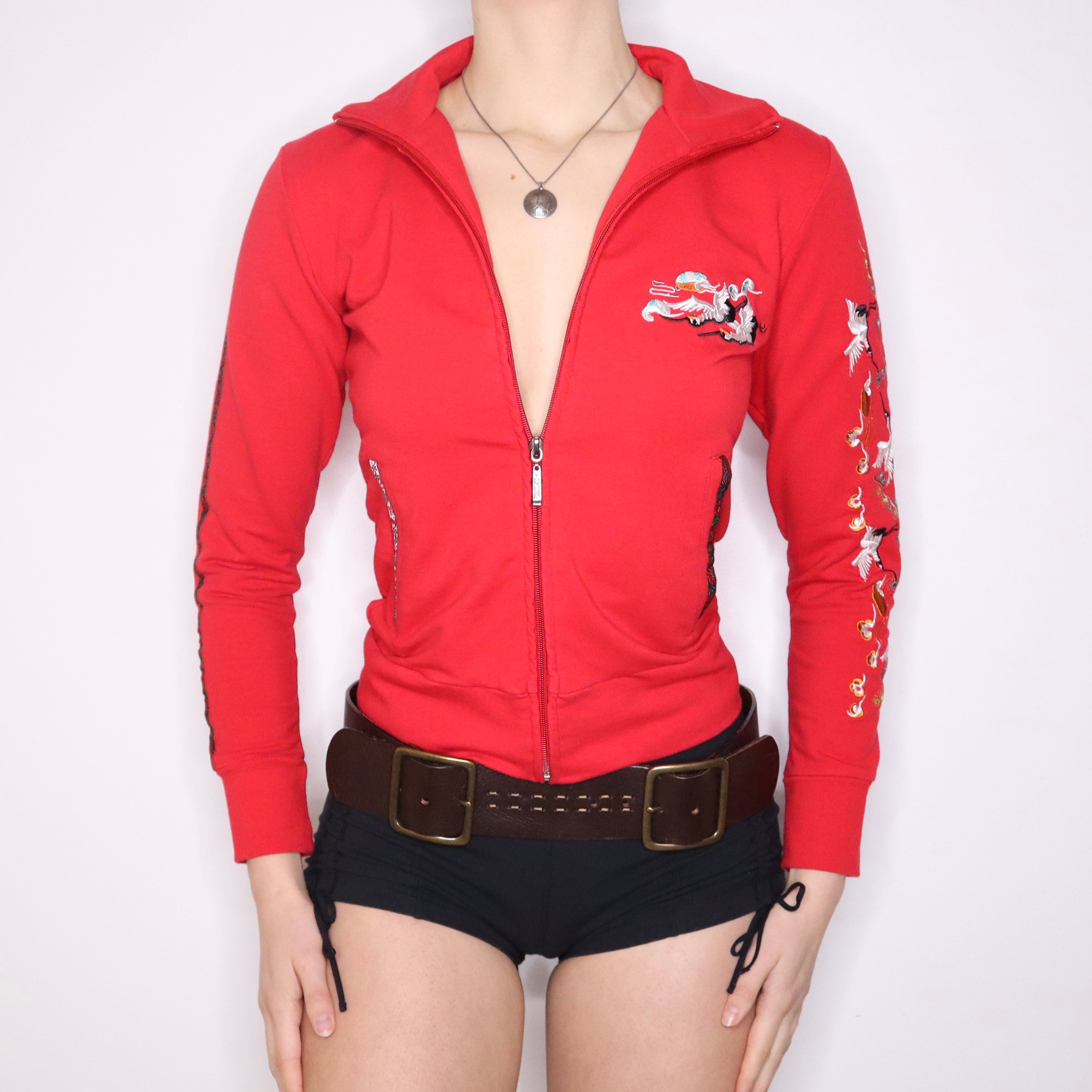 CUSTO BARCELONA Red Zip Up Jacket (M)