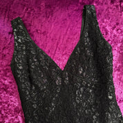 Vintage Black Lace Maxi Dress (XS)