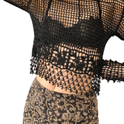 Vintage Beaded Crochet Top (S/M)