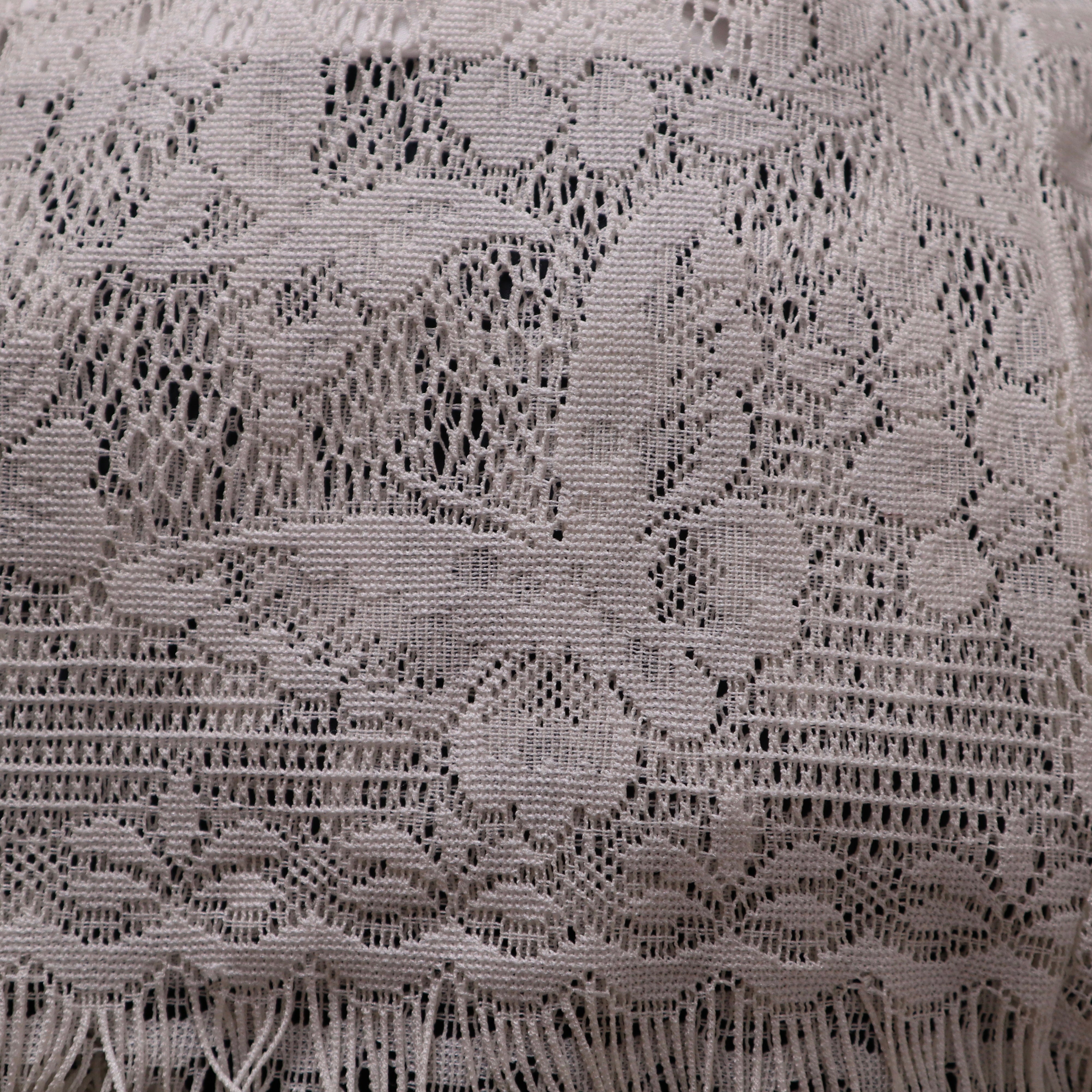 90s White Filet Lace Midi Skirt (XS/S)