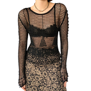 Vintage Beaded Crochet Top (S/M)