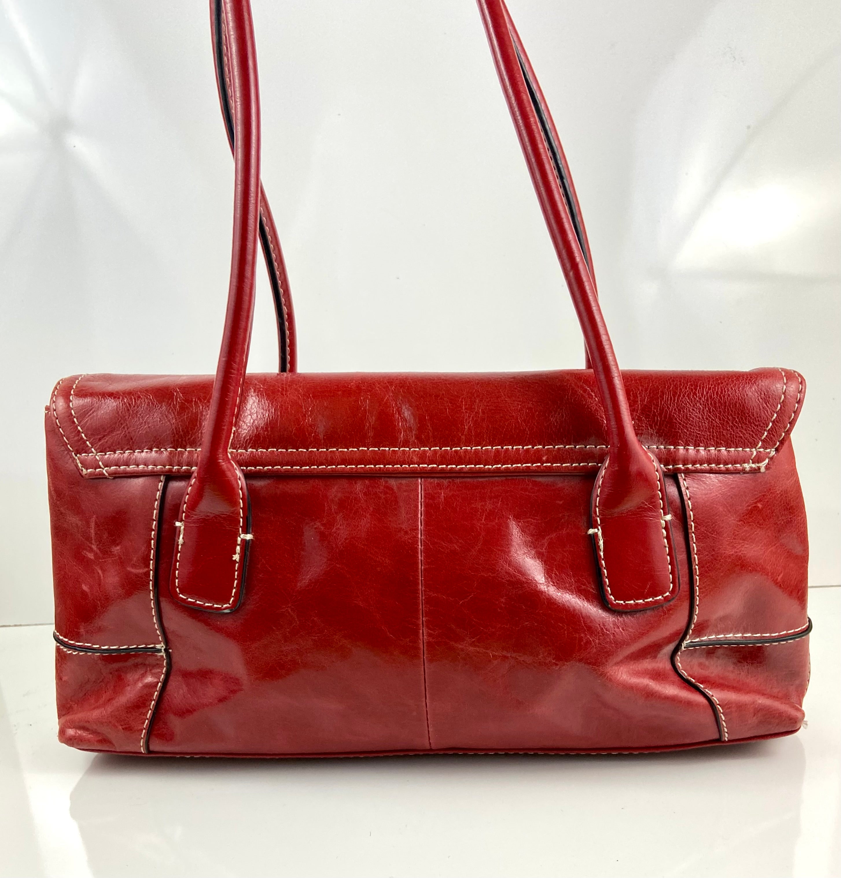 Red leather Giani Bernini purse