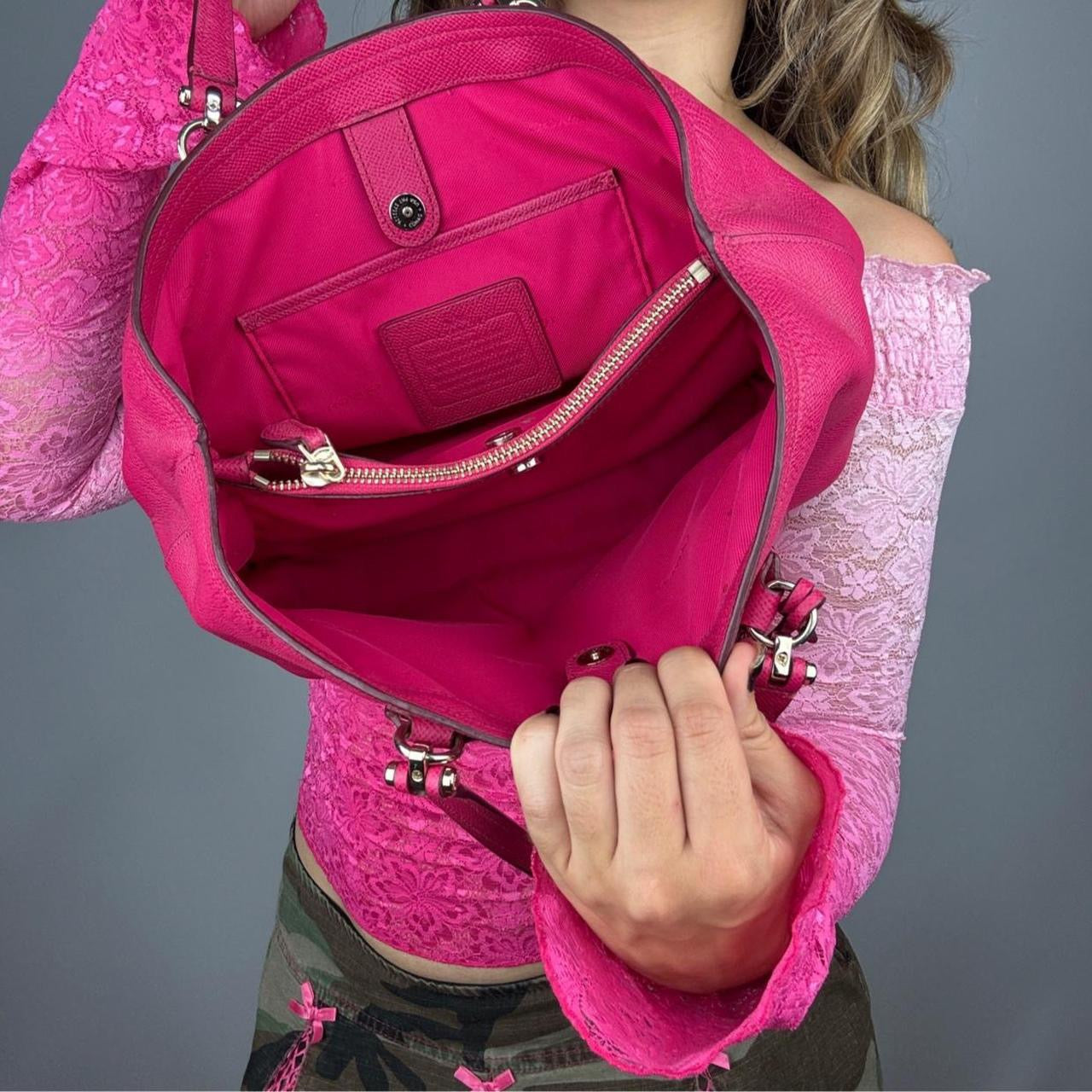 Vintage Coach Hot Pink Leather Bag
