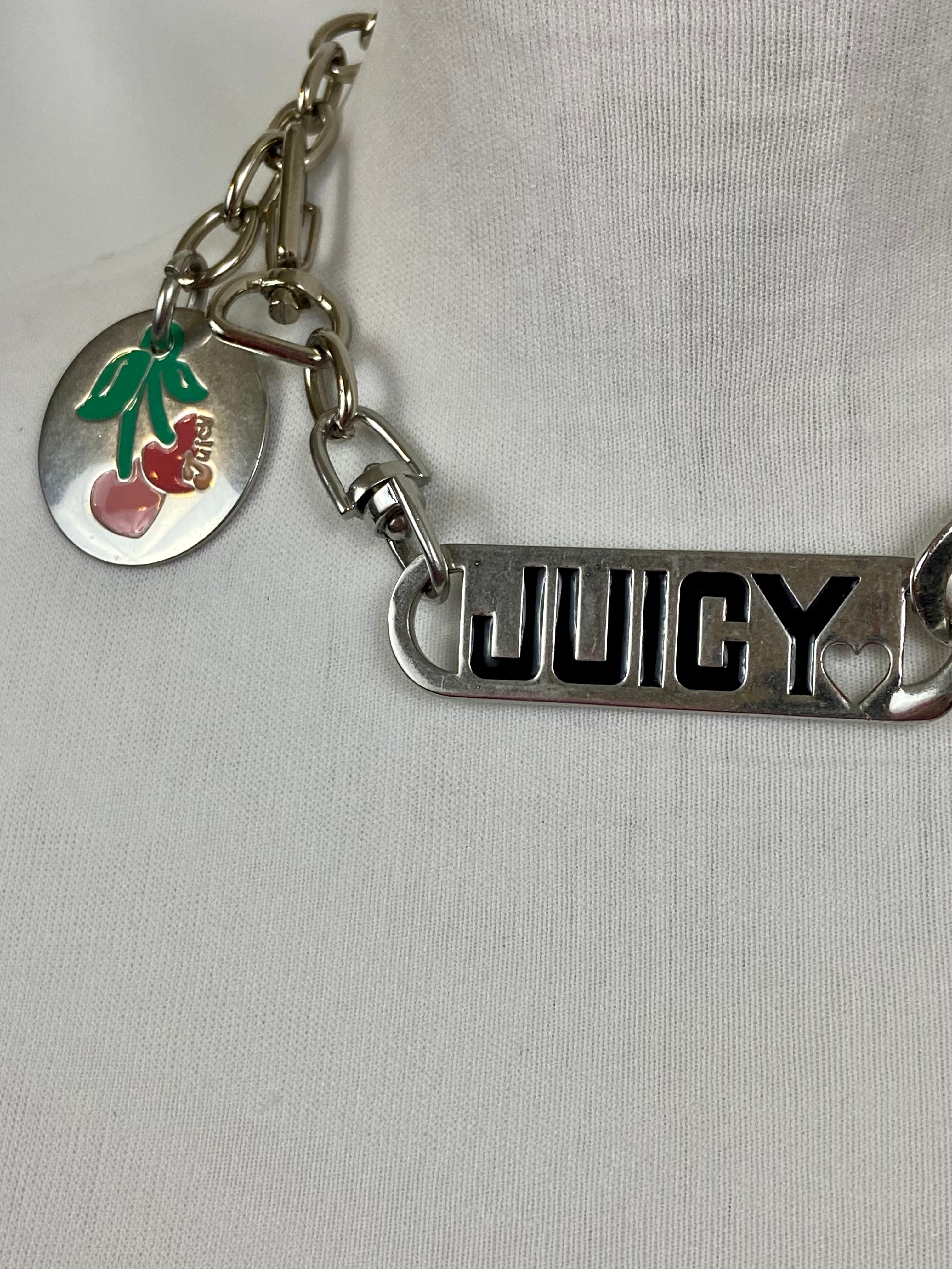 Reworked silver Juicy Couture choker