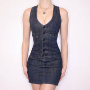 Y2K Denim Mini Dress (S)