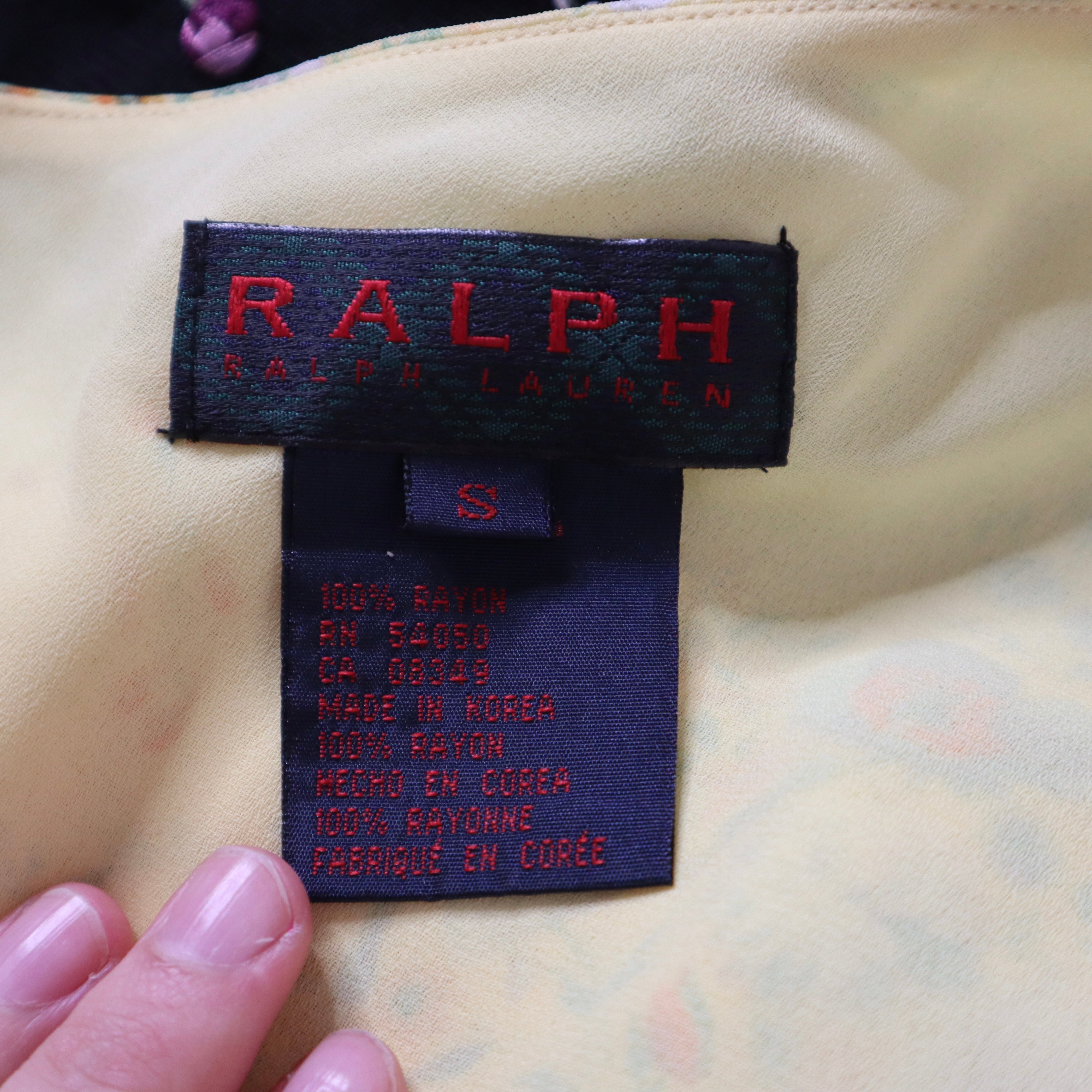 Y2K RALPH LAUREN Yellow Floral Midi Dress (S)