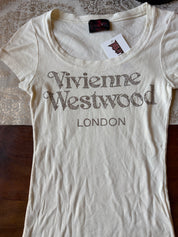 Vivienne Westwood Rhinestone Logo Baby Tee (XS/S)
