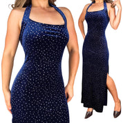 90s Velvet Night Sky Maxi Dress (L)