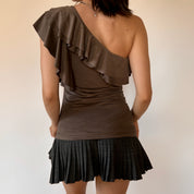 Y2K One Shouldered Ruffle Tank (XS/S)