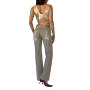 90s Nude Stripe Flares (XS)