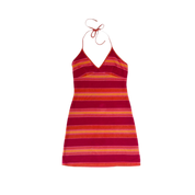 Y2K Stripy Halter Dress (XS)
