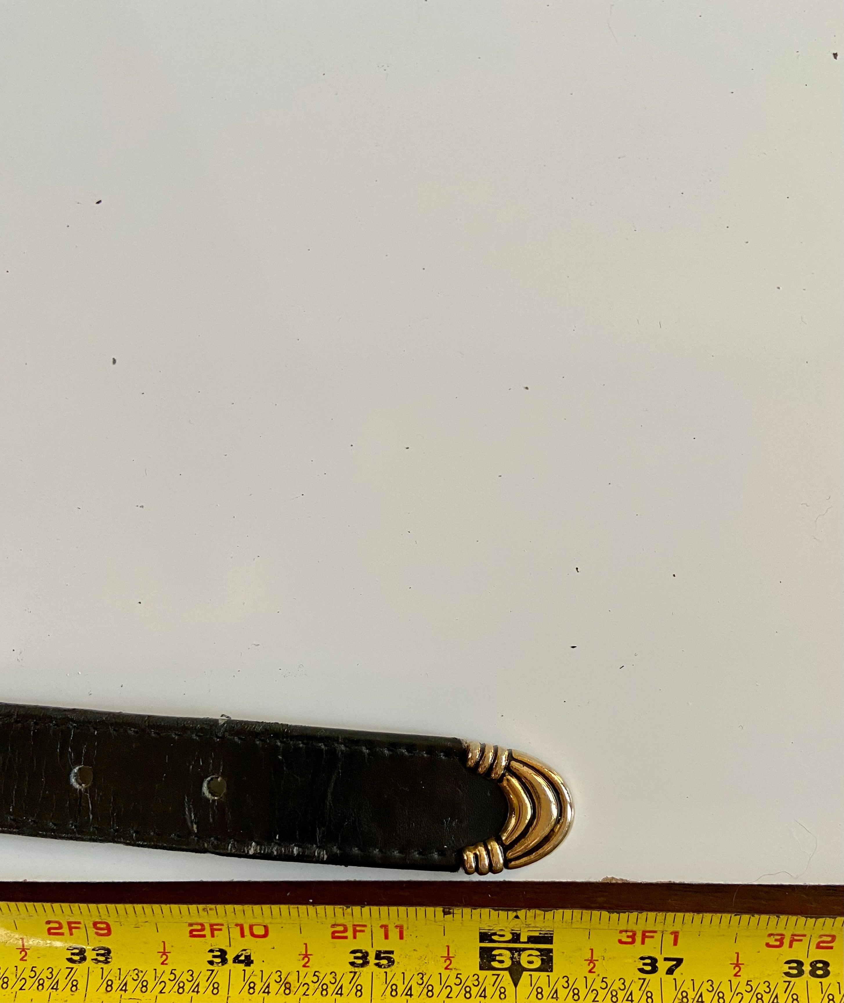 Black and gold leather belt