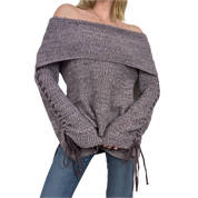 2000s Lavender Cold Shoulder Knit Sweater (S/M)