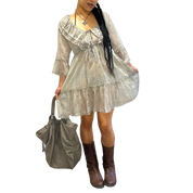 Vintage Italian Cotton Milkmaid Floaty Dress (M)