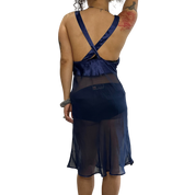 Vintage Italian Sheer Purple Slip Dress (S/M)