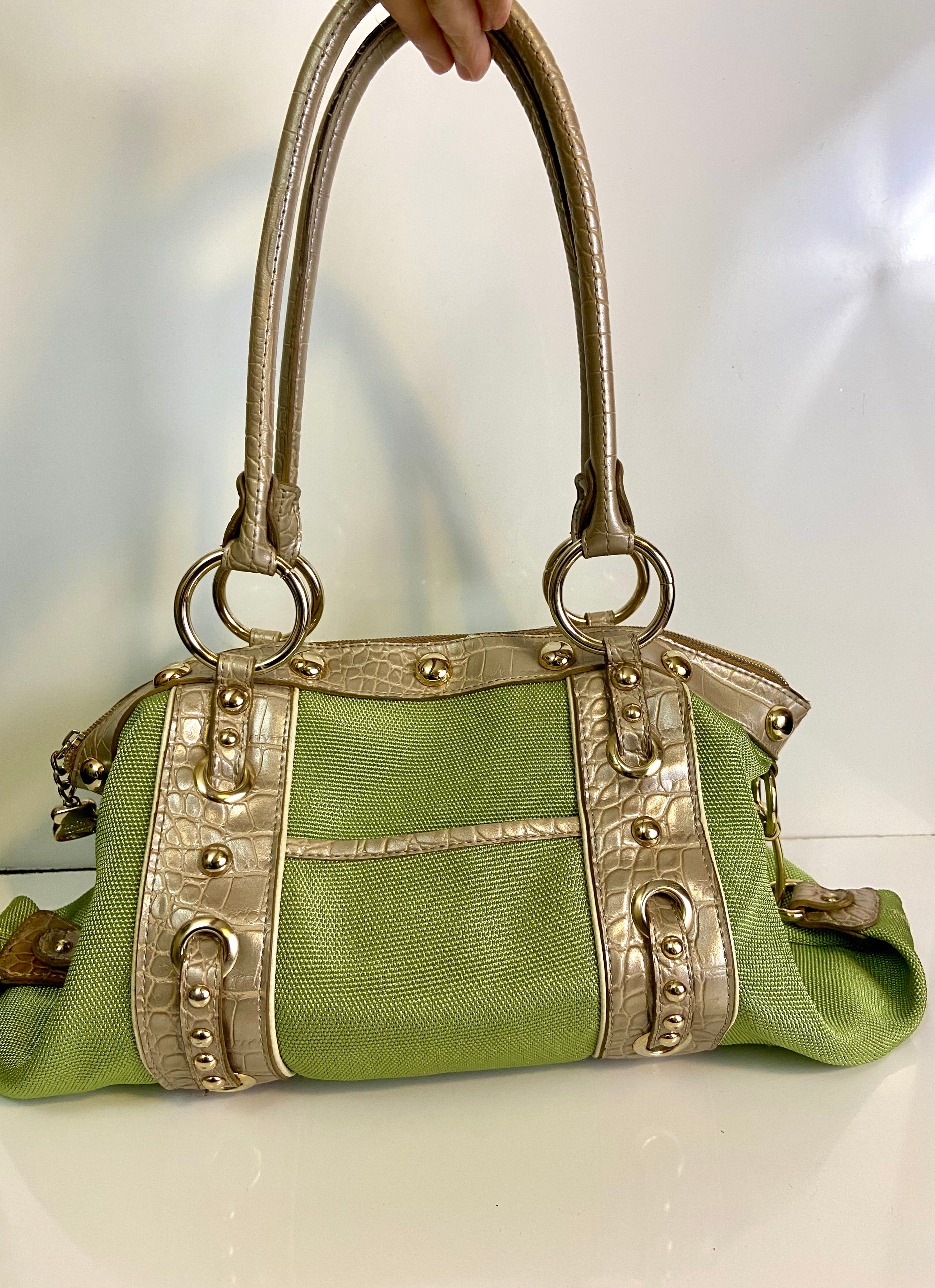 Kathy Van Zeeland canvas & vinyl trim Hangbag