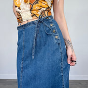 Vintage Denim Maxi Skirt (S)