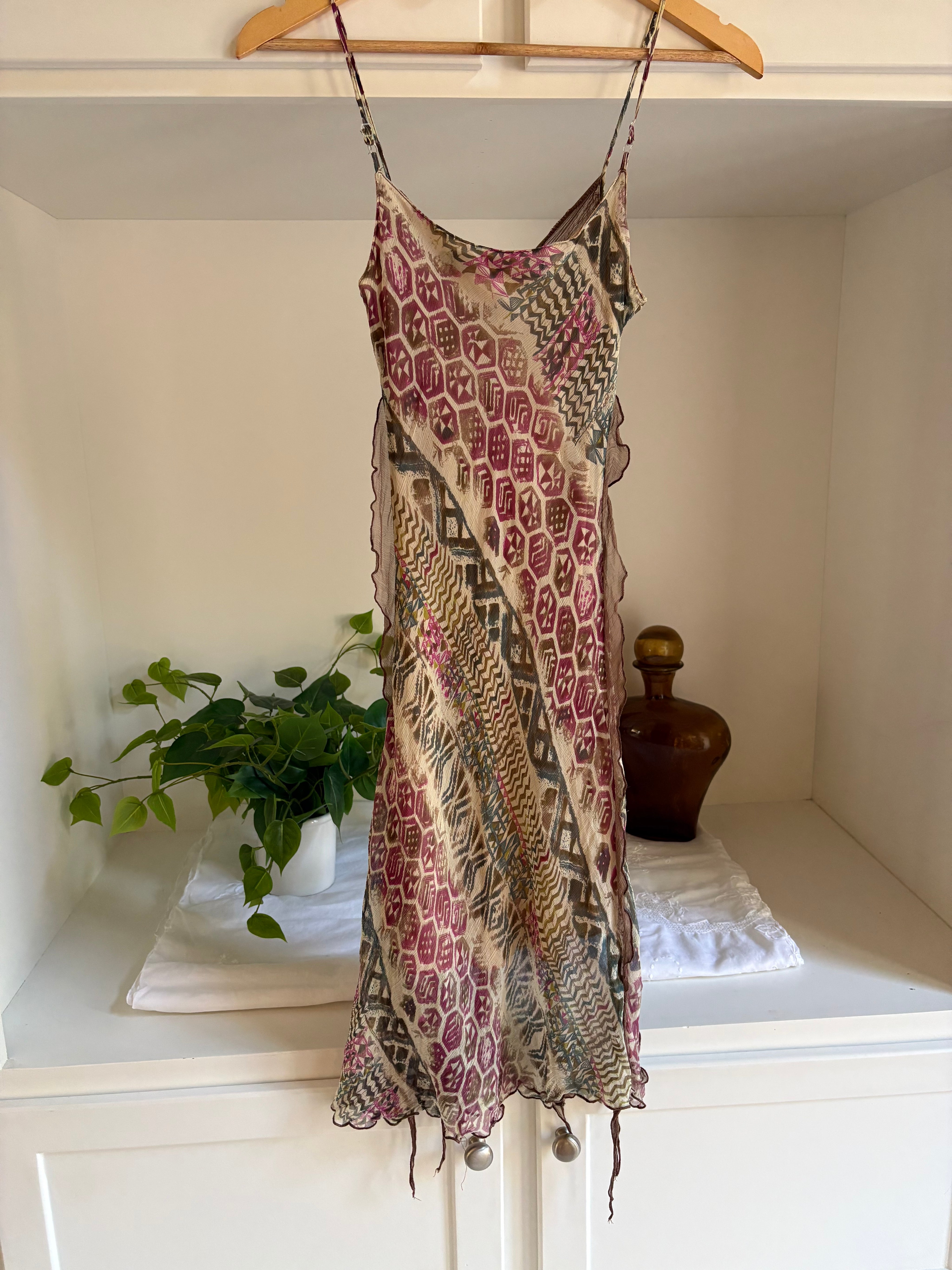 Vintage Euro Silk Dress (XS)