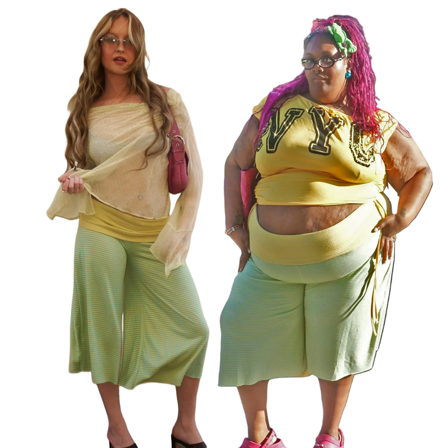 "Lizzie Mcguire" striped gauchos (XS-5X)