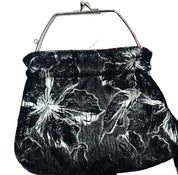 Vintage Brocade Clutch with Silver Kiss-Lock Closure