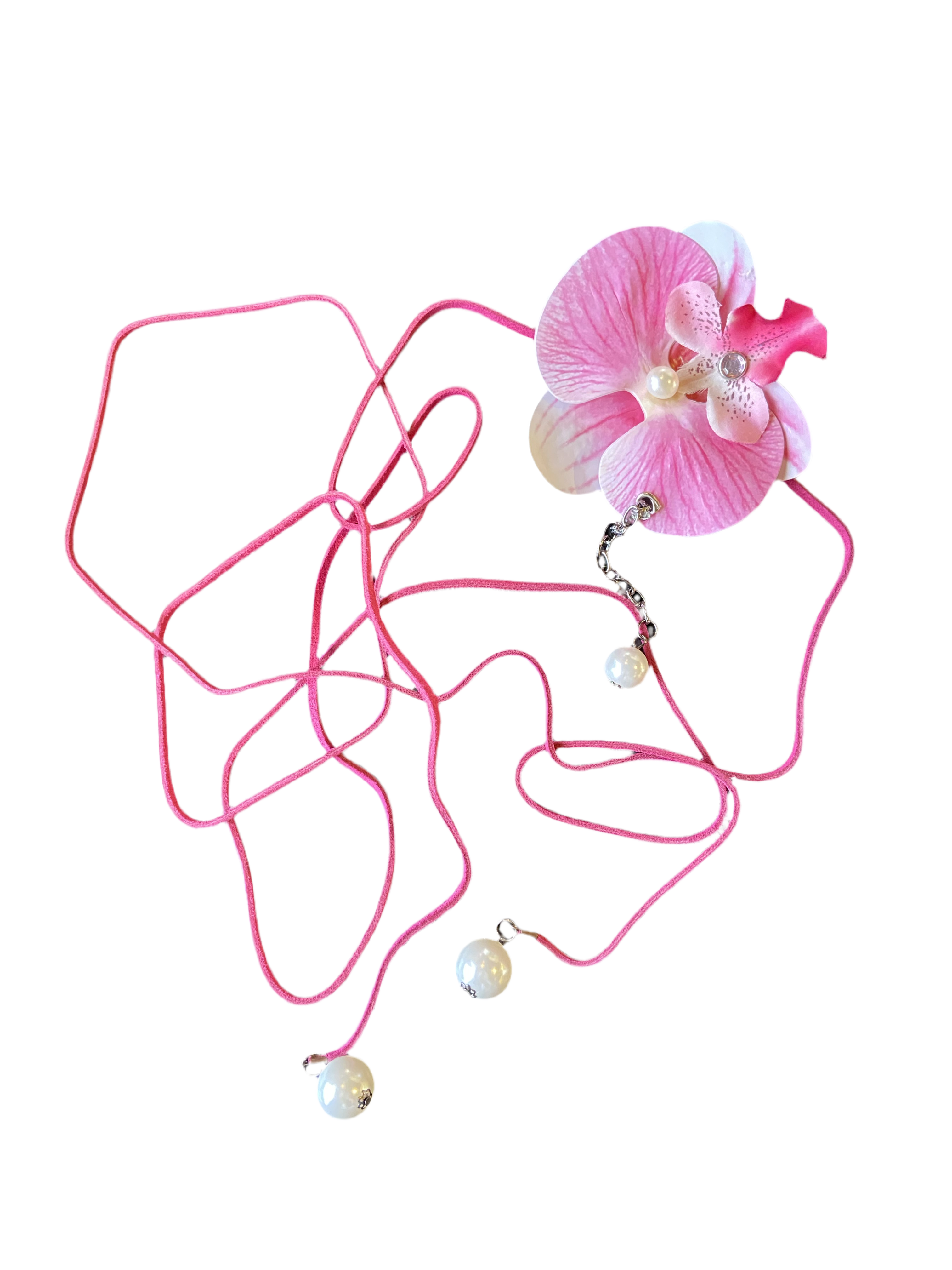 Pinky flower choker/belt