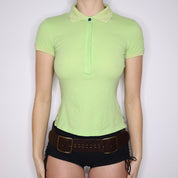 Y2K VERSACE Lime Green Polo Tee (S)