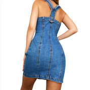 Vintage Denim Mini Dress (S/M)