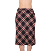 90s Italian Plaid Wool Midi Skirt (S)