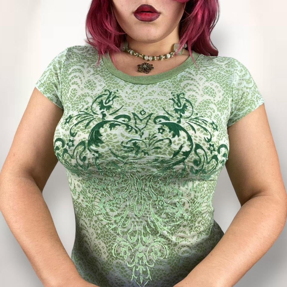 Y2K Fairy Grunge Baby Tee (S-M)