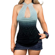 Gemstone Studded Keyhole Top (S/M)