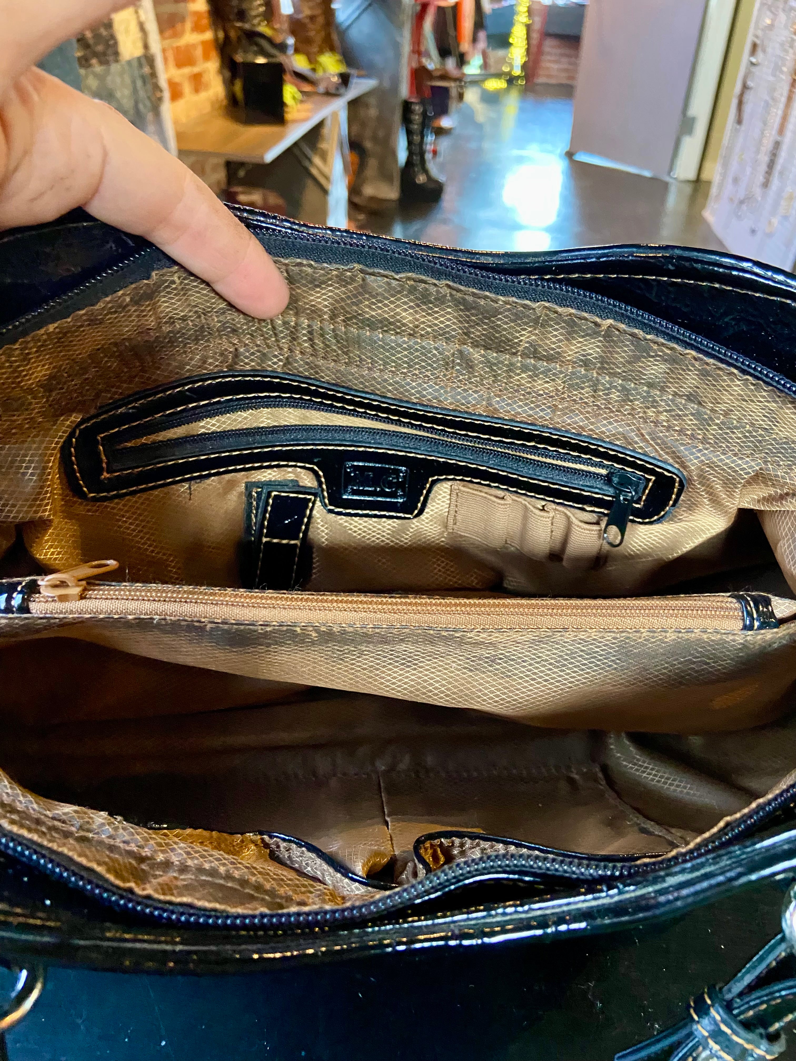 Mac two tone leather bag