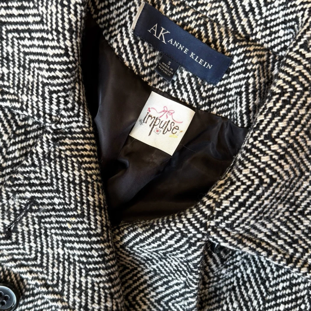 Anne Klein Houndstooth Blazer Jacket (S)