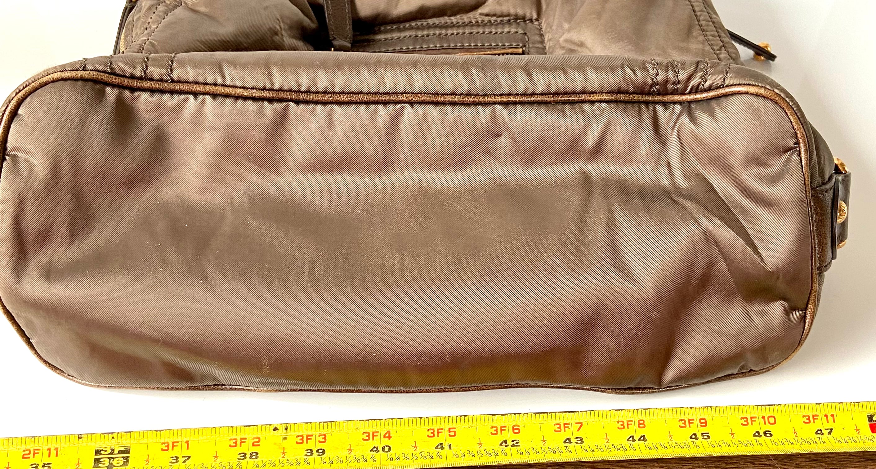 TOD'S bronze shimmering nylon bag