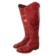 90s FRYE Red Leather Riding Boots (6)