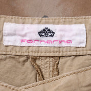 Y2K FORNARINA Khaki Asymmetrical Mini Skirt (S)