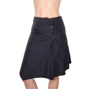 Y2K Italian Asymmetrical Black Midi Skirt (S)