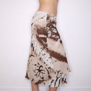 Y2K Italian Abstract Print Midi Skirt (S/M)