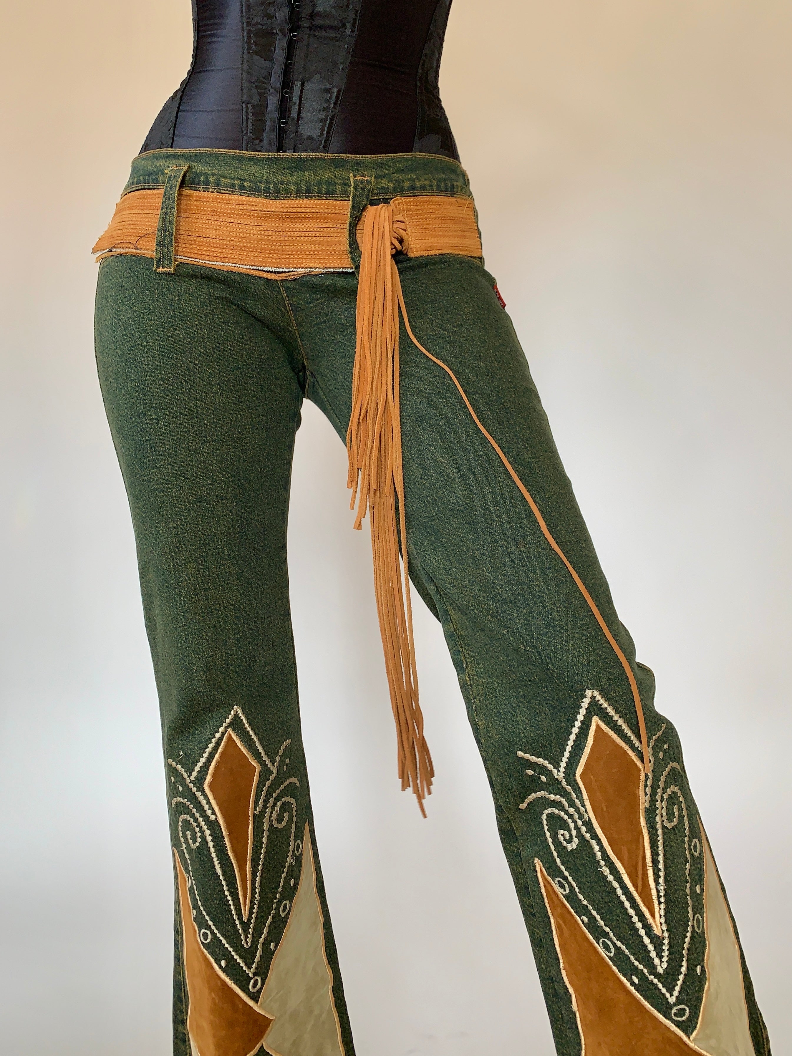 Y2K Boho Jeans - Small