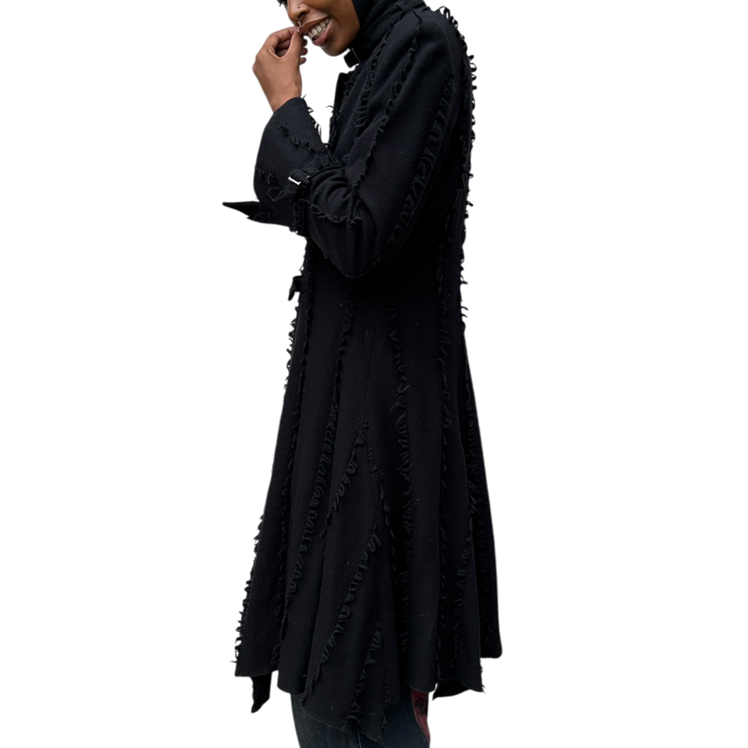 Vintage Romantic Gothic Black Wool Buckle Coat (S/M)