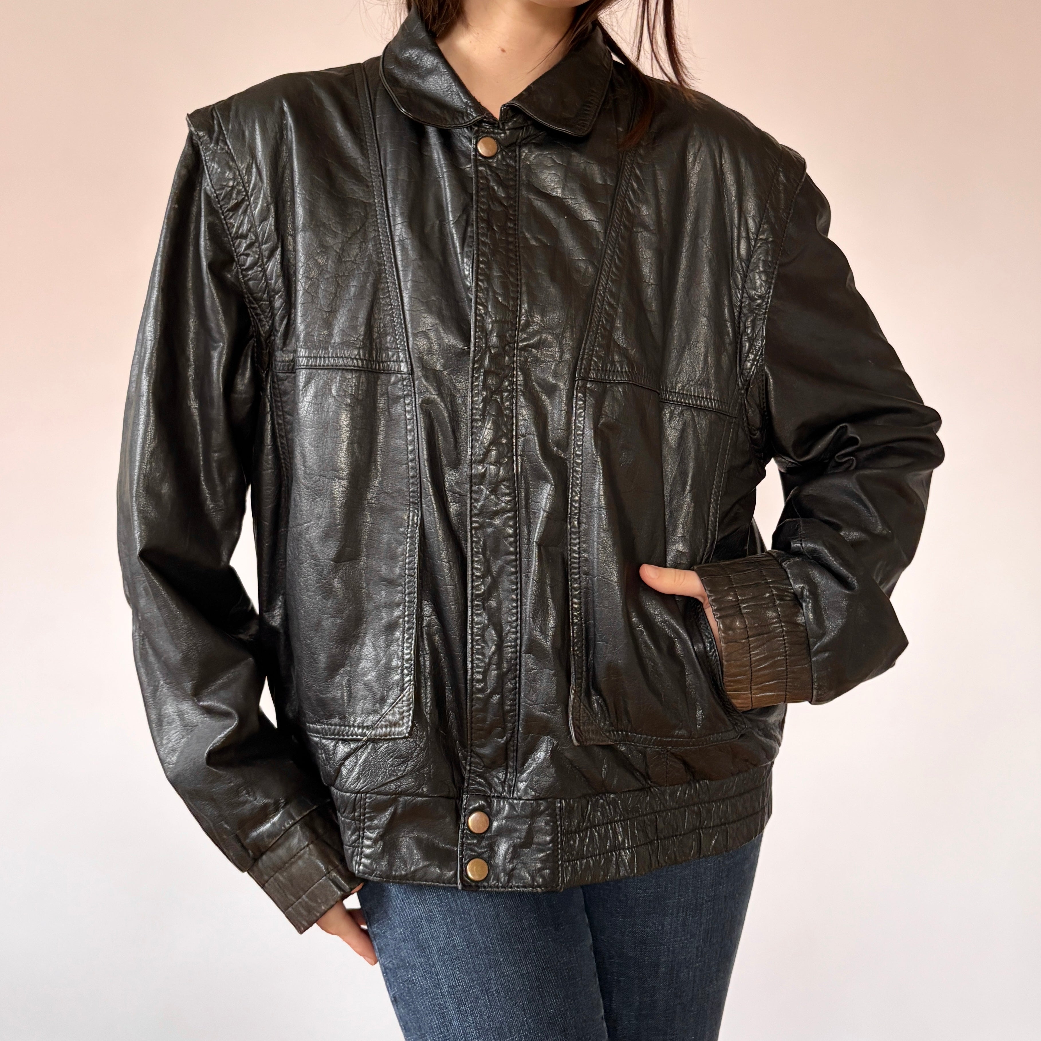 ジャケット・アウター 90s WILSONS LEATHER leather jacket Vintage 90s Wilsons Leather Oversized Retro Style Sports