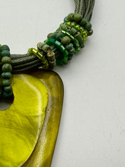 Olive Green Layered Pendant Necklace