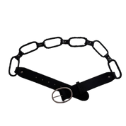 Black Leather Braided Ring Belt (M)