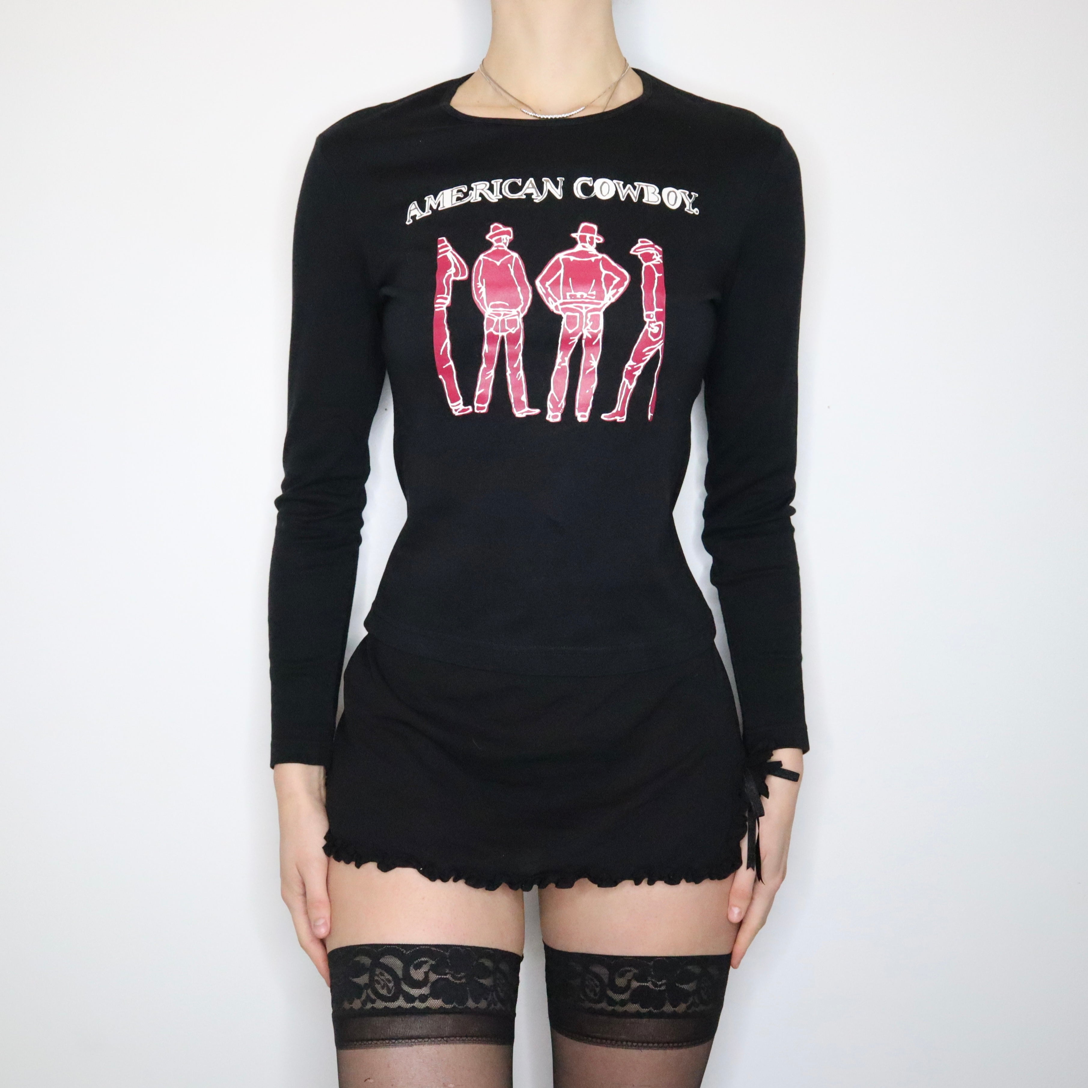 90s ESPRIT Cowboy Graphic Long Sleeve Tee (S/M)